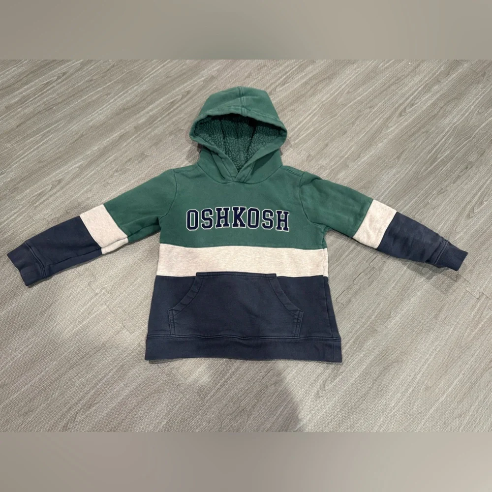 OshKosh B'gosh Green and Navy Kids Hoodie